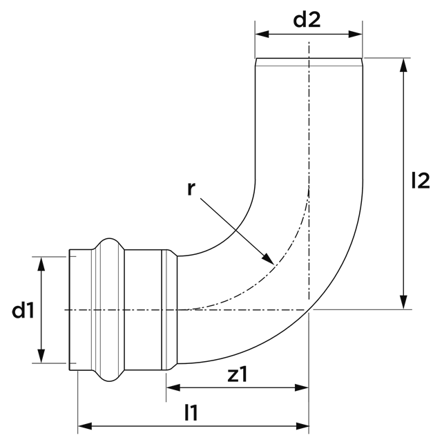 Apollo 1" Press Street Elbow
