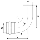 Apollo 1" Press Street Elbow