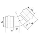 Apollo ¾" Press 45° Elbow
