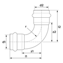 Apollo ¾" Press 90° Elbow