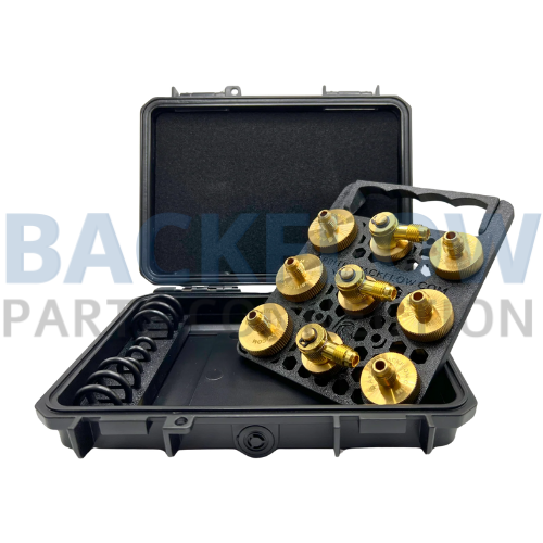[QTSWSBH] Arbiter 1/4" Brass Swivel Quick Connect Test Fittings w/ Holder (Set of 9) 